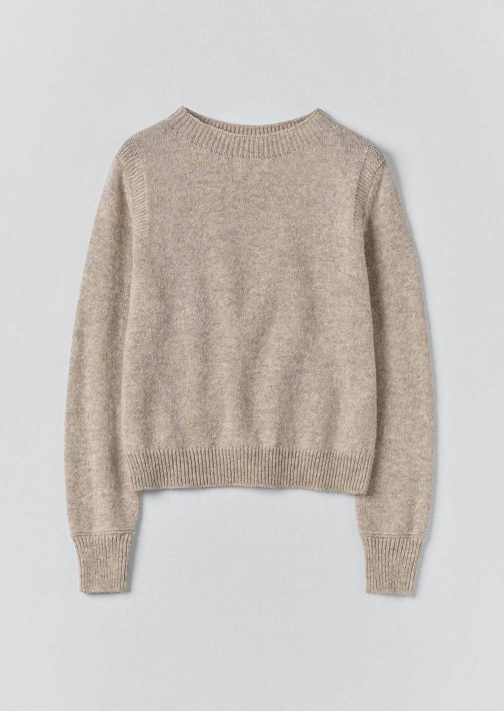 Heathery Wool Sweater | Oatmeal Product Image