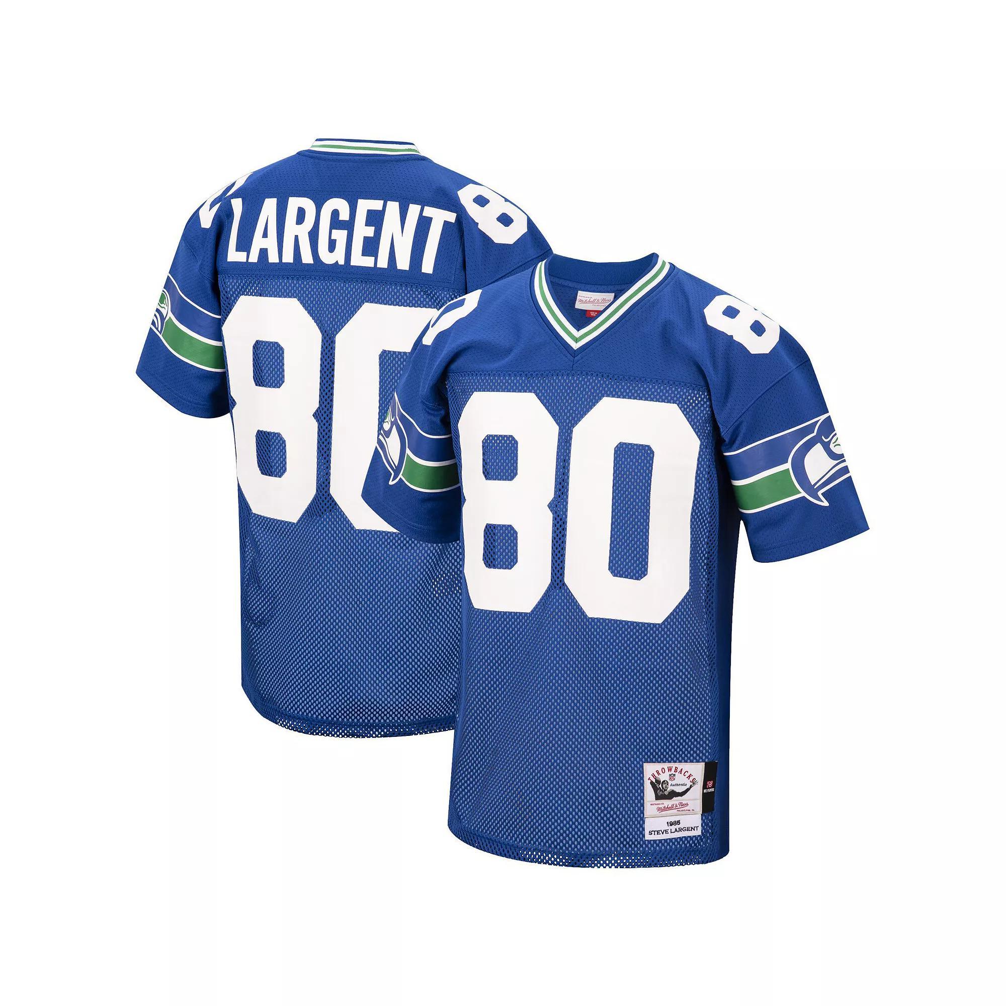 Mens Mitchell & Ness Steve Largent Royal Seattle Seahawks Authentic Retired Player Jersey Product Image