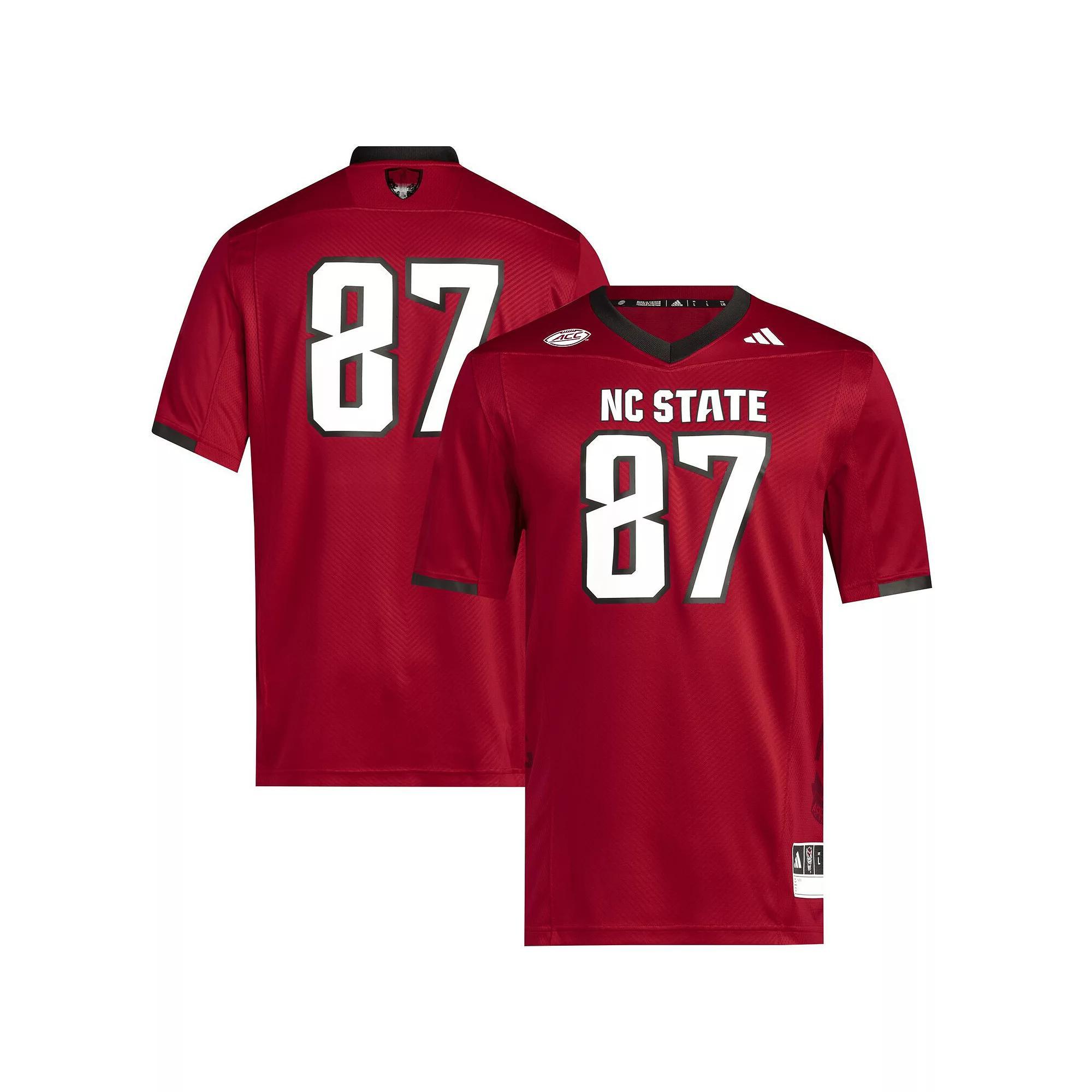 Men's adidas #87 Red NC State Wolfpack Premier Jersey,  Product Image