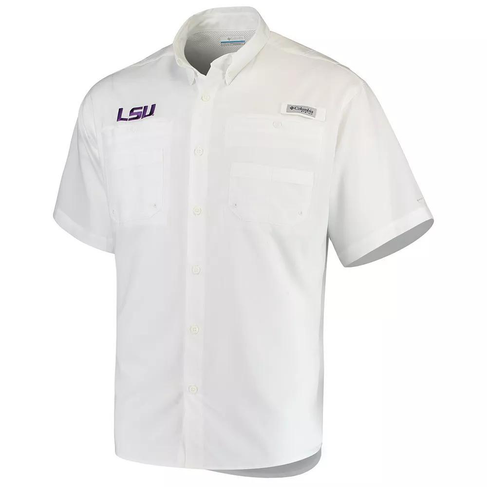 Men's Columbia White LSU Tigers PFG Tamiami Shirt,  Product Image