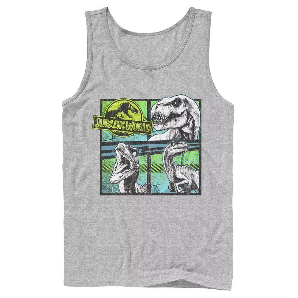Men's Jurassic World Dinosaurs Group Of 3 Neon Graphic Tank Top,  Product Image