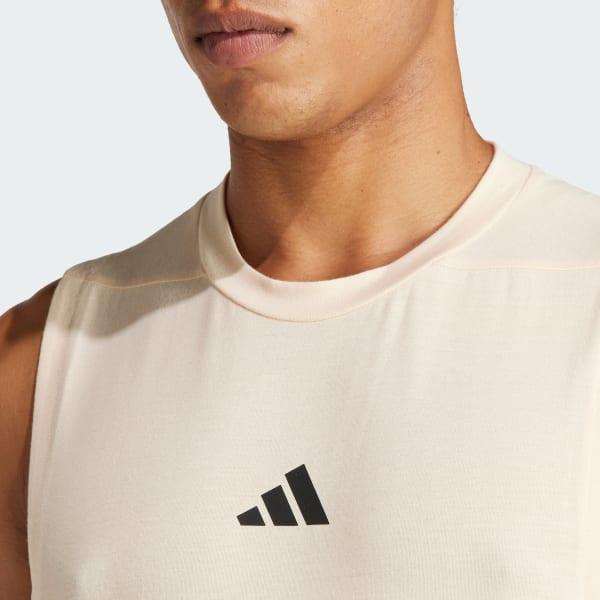 adidas Designed for Training Workout Tank Top Crystal Sand M Mens Product Image