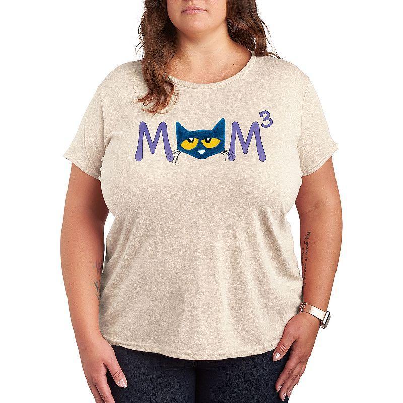 Plus Pete the Cat Face Mom Cubed Graphic Tee, Womens Product Image