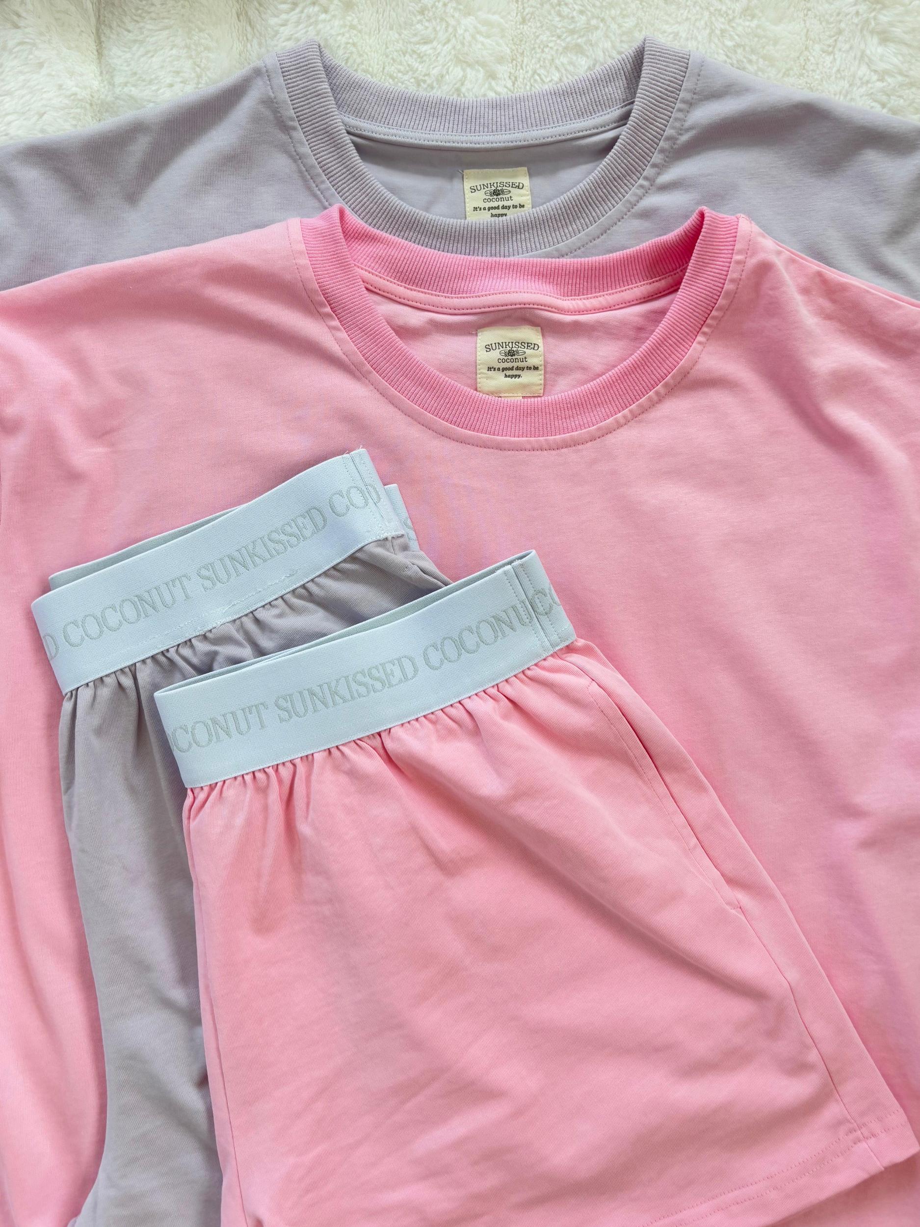 Lush Pink Basic Slightly Cropped Blank Tee Product Image
