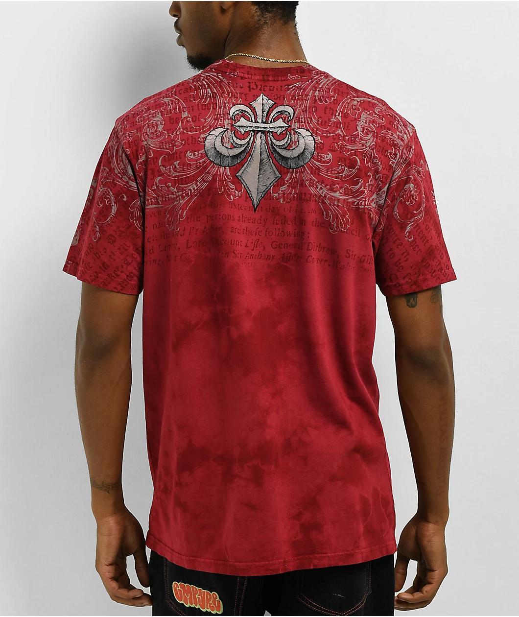 Affliction Collapse Red T-Shirt Product Image