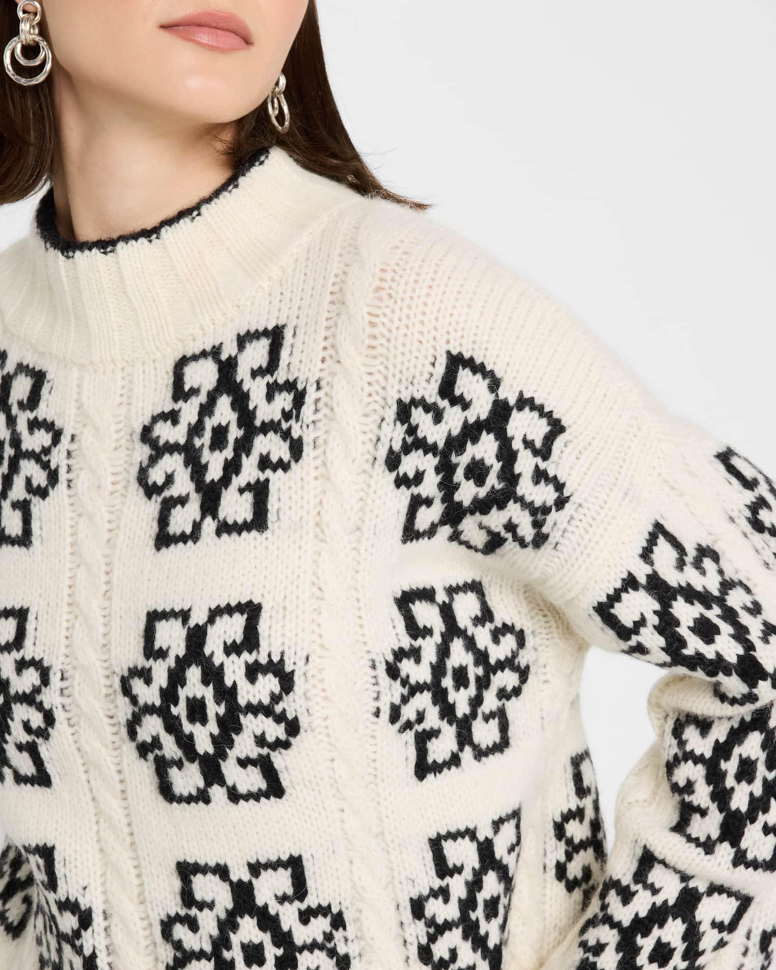 Sienna Cable-Knit Intarsia Sweater Product Image
