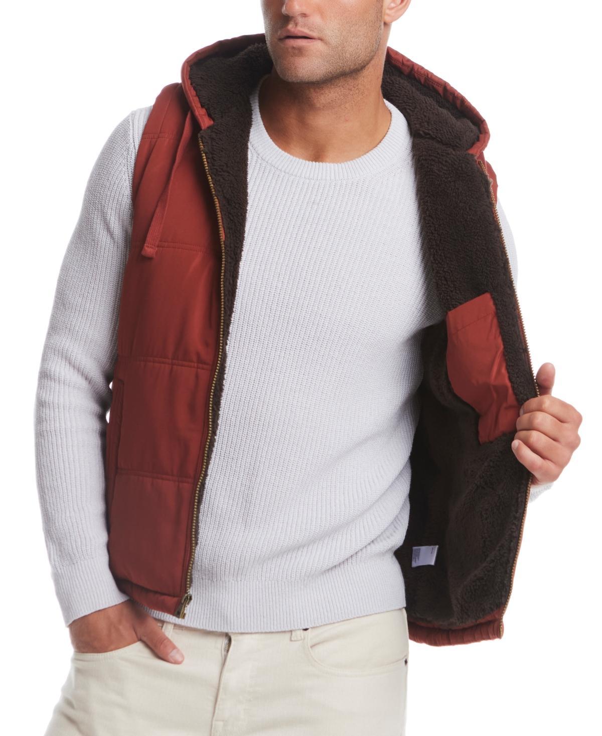 Weatherproof Vintage Mens Sherpa Lined Hooded Puffer Vest - Dark Sapphire Product Image