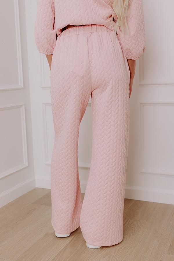 Chic A La Mode High Waist Knit Pants in Pink Product Image