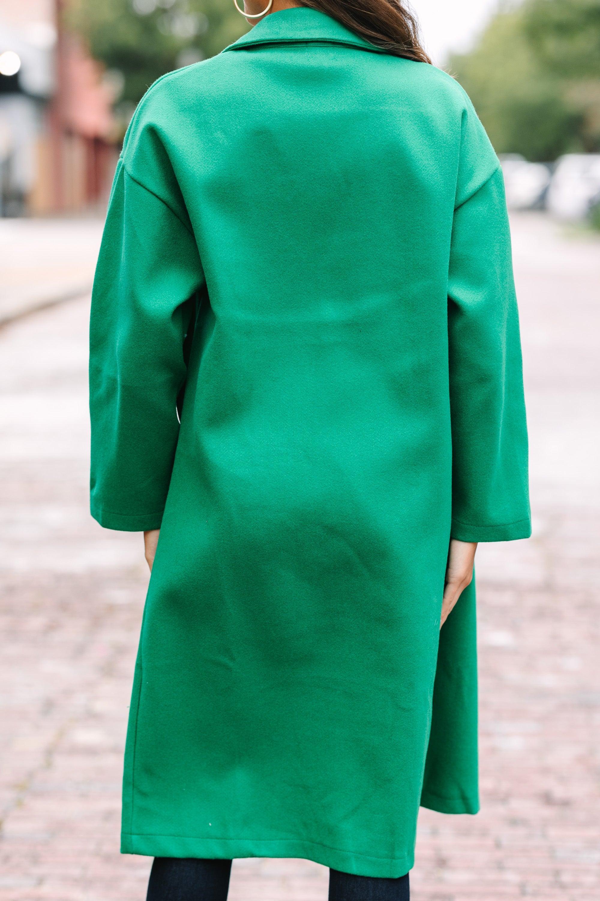 Off To The City Kelly Green Coat Female Product Image