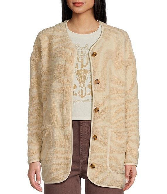 Billabong Fireside Cozy Oversized Printed Sherpa Jacket Product Image