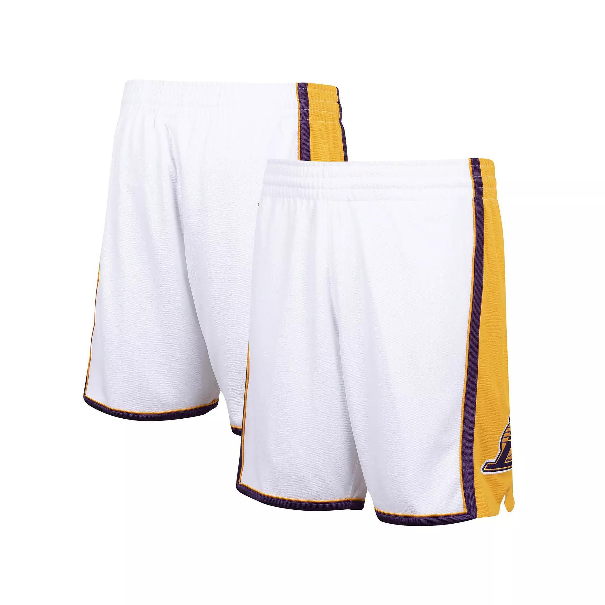 Men's Mitchell & Ness White Los Angeles Lakers 2009/10 Hardwood Classics Authentic Shorts, Size: Large Product Image