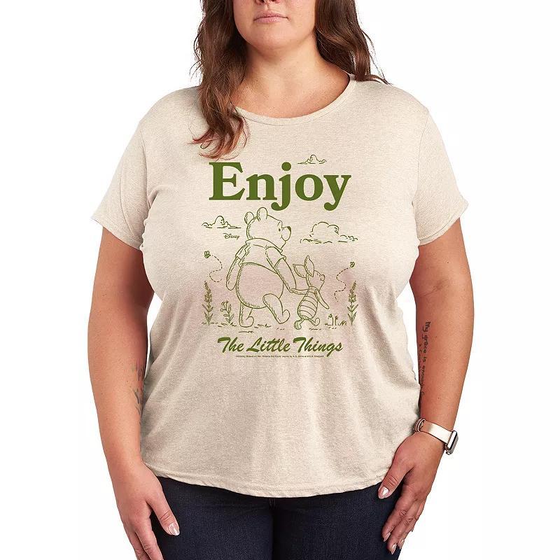 Disney's Winnie The Pooh Little Things Graphic Tee, Women's, Size: 1XL, Beige Product Image