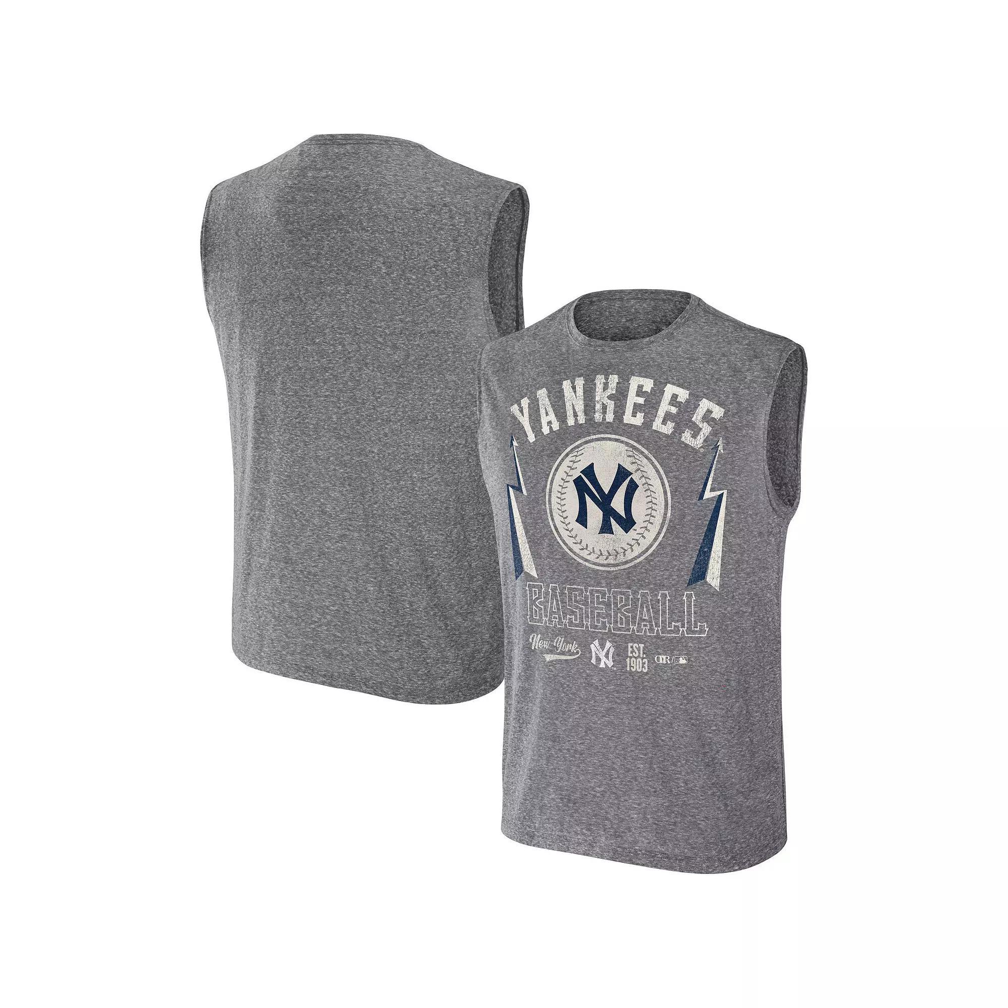 Men's Darius Rucker Collection by Fanatics Charcoal Chicago Cubs Muscle Tank Top, Size: Small Product Image