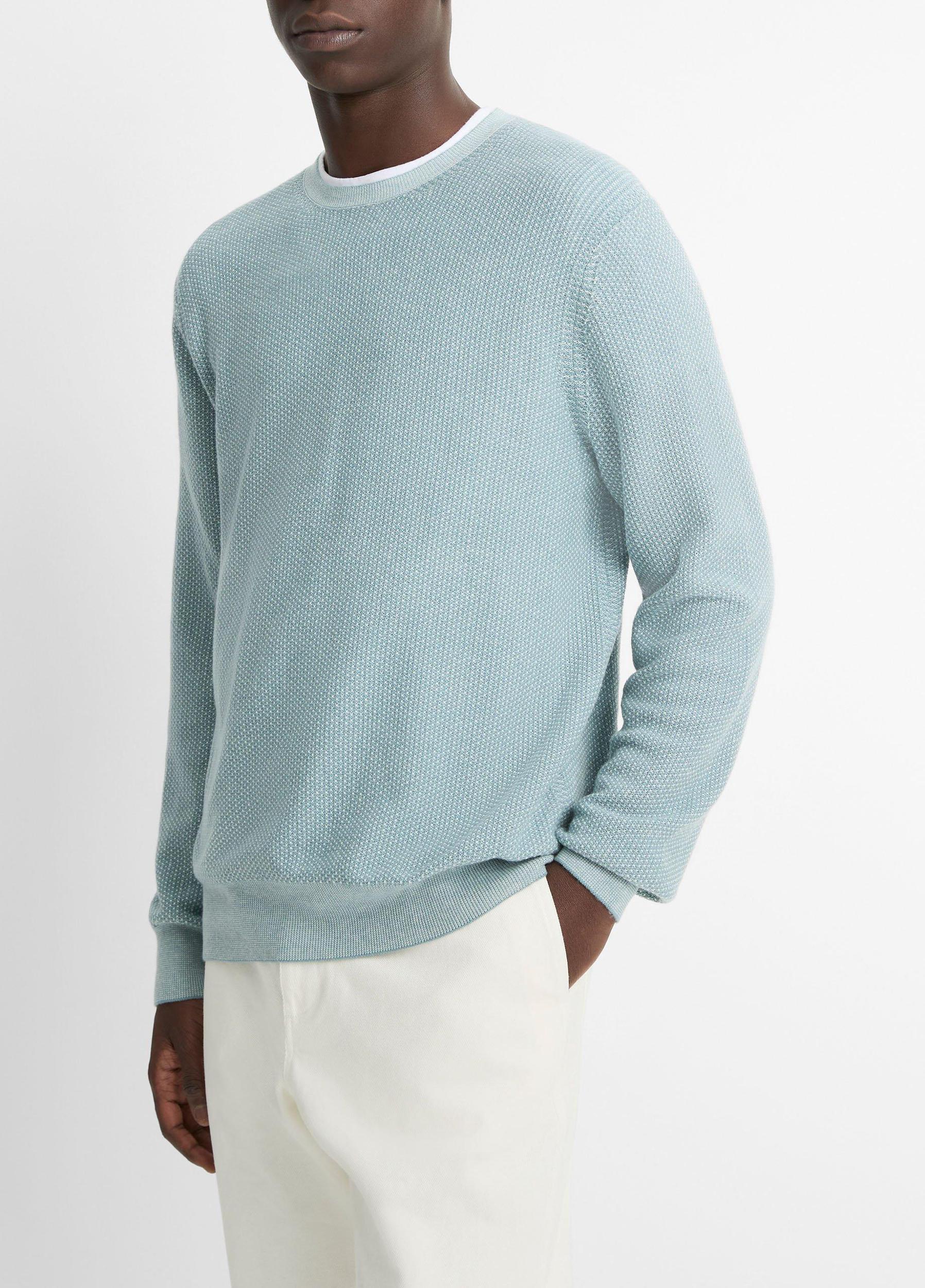Geo-Jacquard Wool-Blend Crew Neck Sweater Product Image