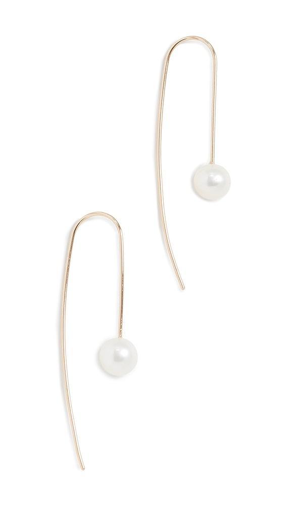 Zoe Chicco 14k Gold White Freshwater Cultured Pearl Wire Earrings | Shopbop Product Image