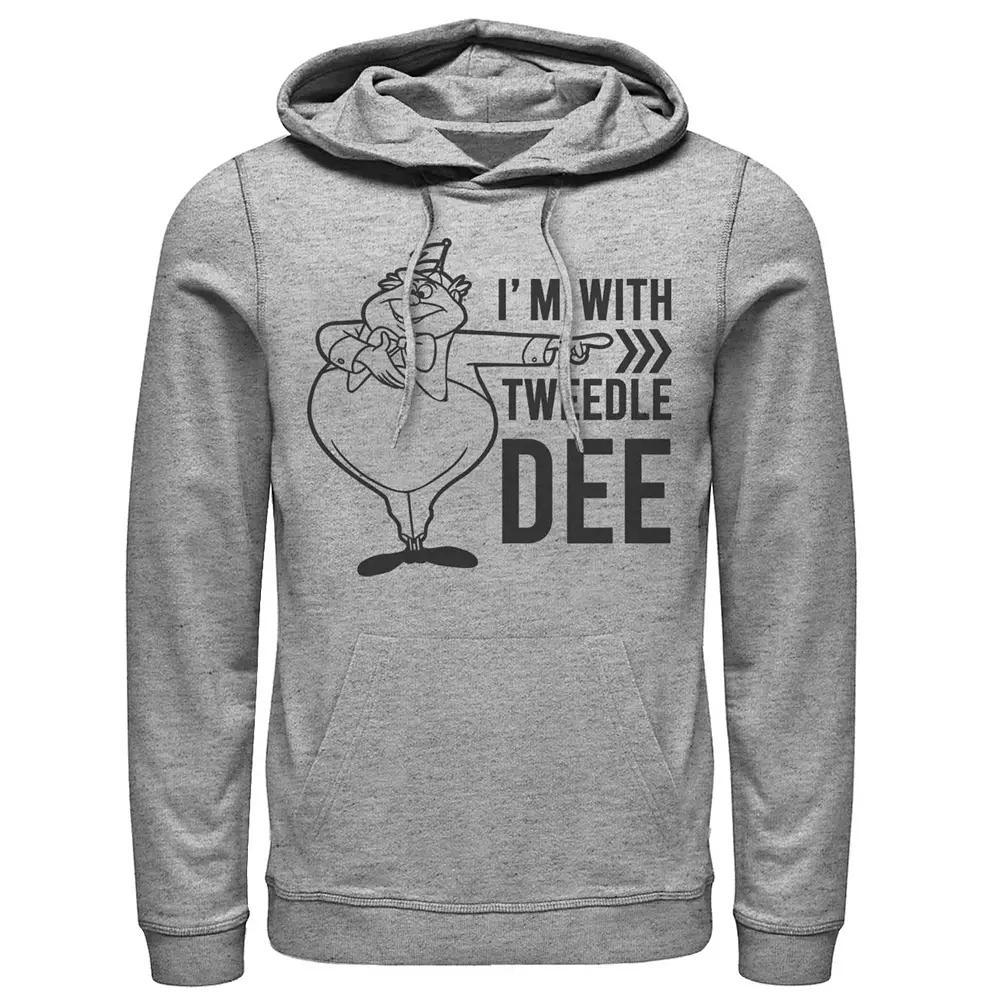 Disney's Alice In Wonderland I'm With Tweedledee Men's Hoodie, Size: Medium, Athletic Grey Product Image