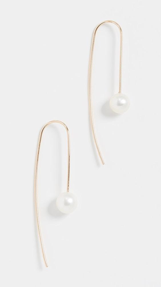 Zoe Chicco 14k Gold White Freshwater Cultured Pearl Wire Earrings | Shopbop Product Image