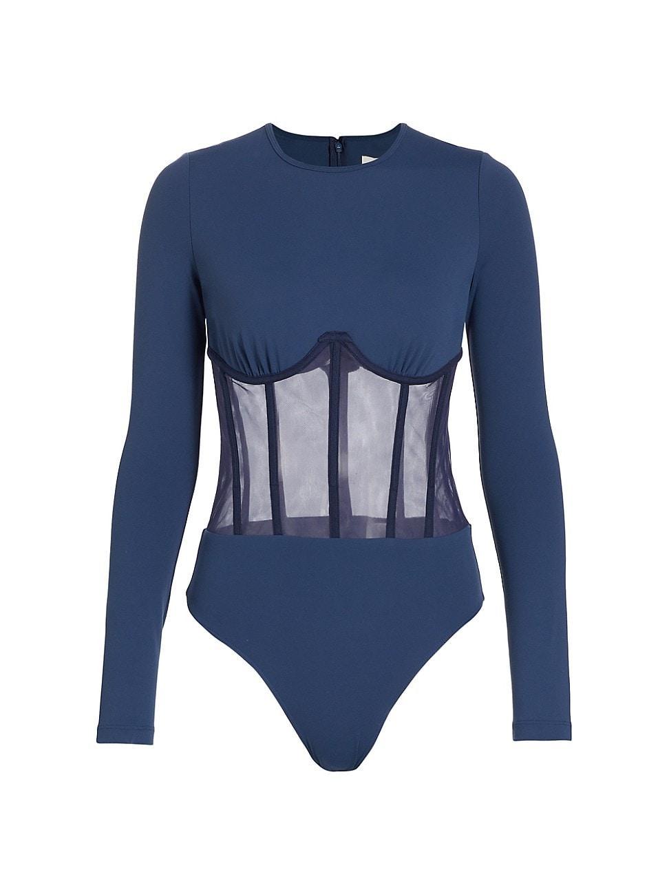 Womens Zoma Tulle & Jersey Sheer Bodysuit Product Image