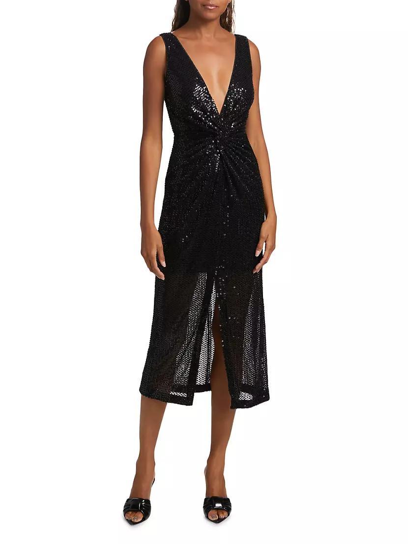 Eli Sequined Sleeveless Midi-Dress Product Image