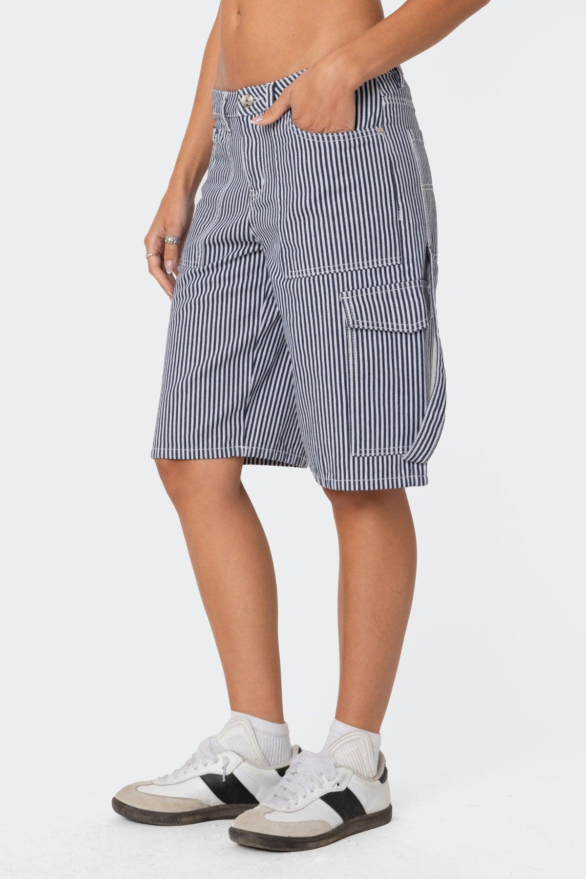 Friday Striped Low Rise Cargo Shorts Product Image