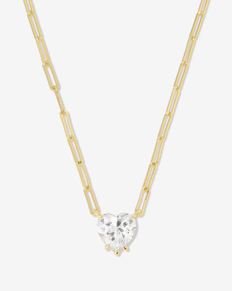 Samantha Loves You More Necklace - Gold|White Diamondettes Product Image