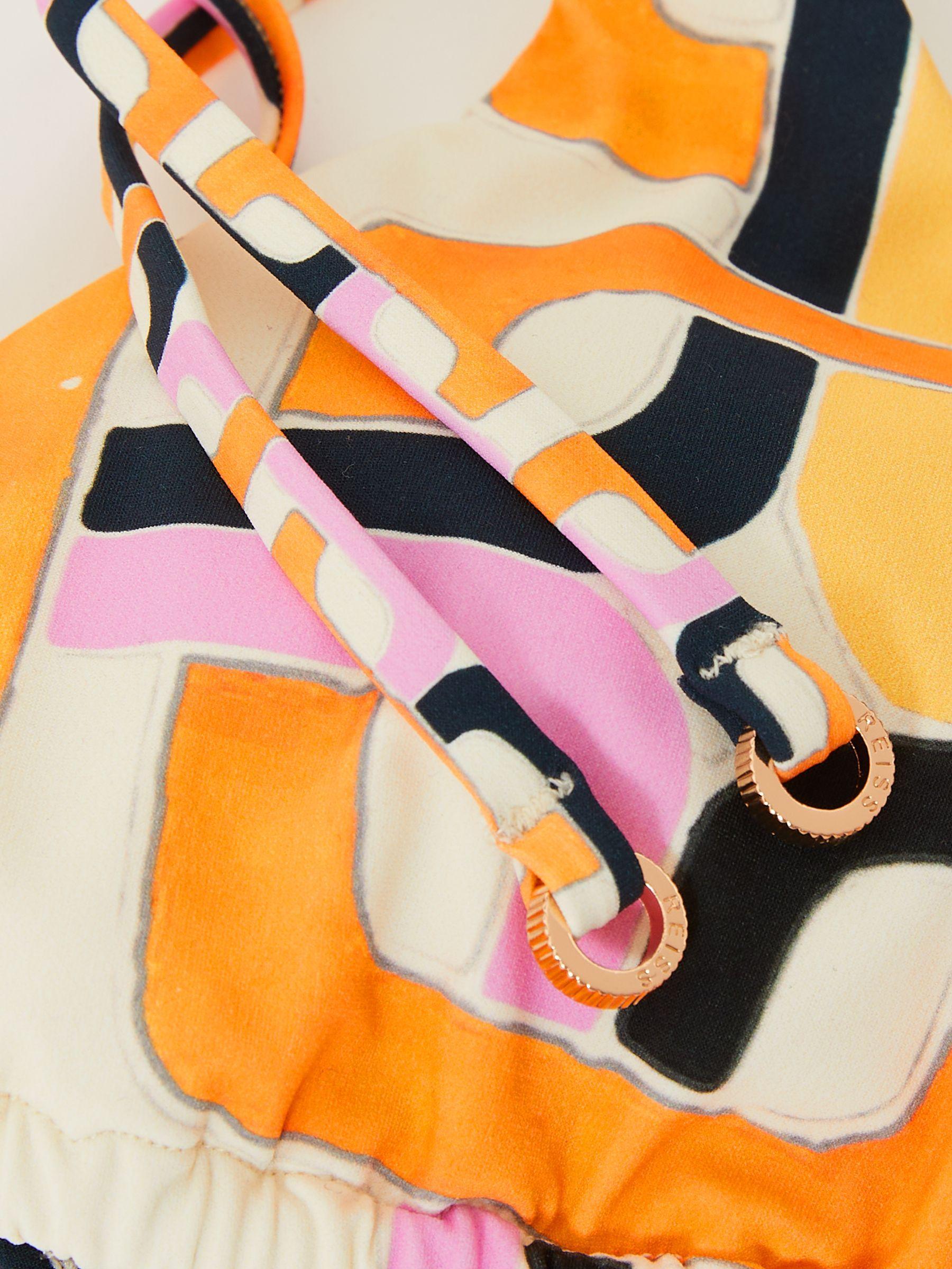 Printed Triangle Bikini Top in Orange Product Image