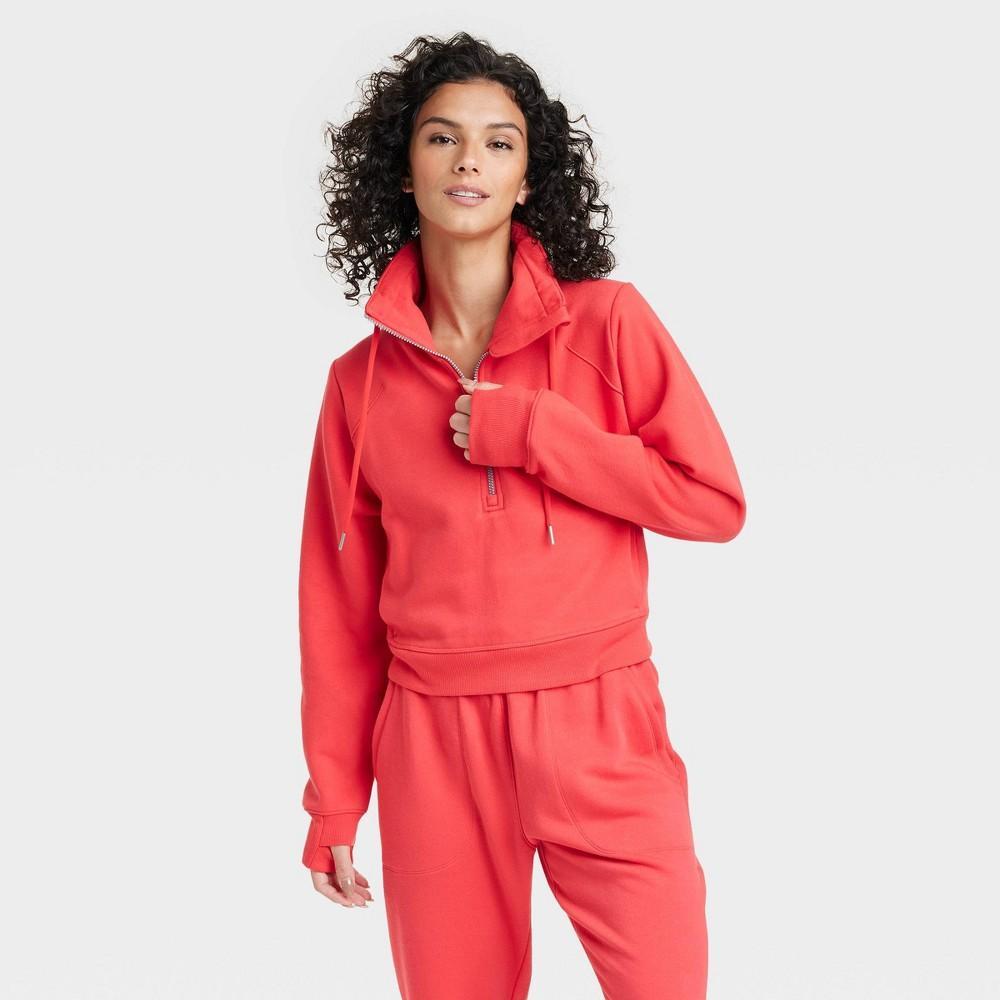 Womens Fleece Half Zip Pullover - All In Motion Fern 4X Product Image