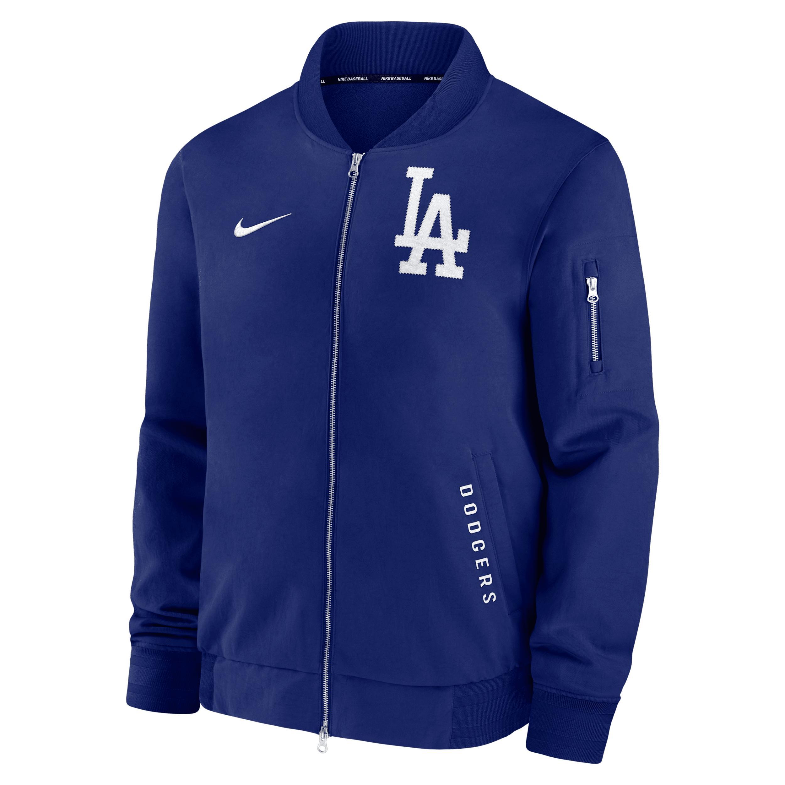 Los Angeles Dodgers Authentic Collection Dugout Nike Men's MLB Full-Zip Bomber Jacket Product Image