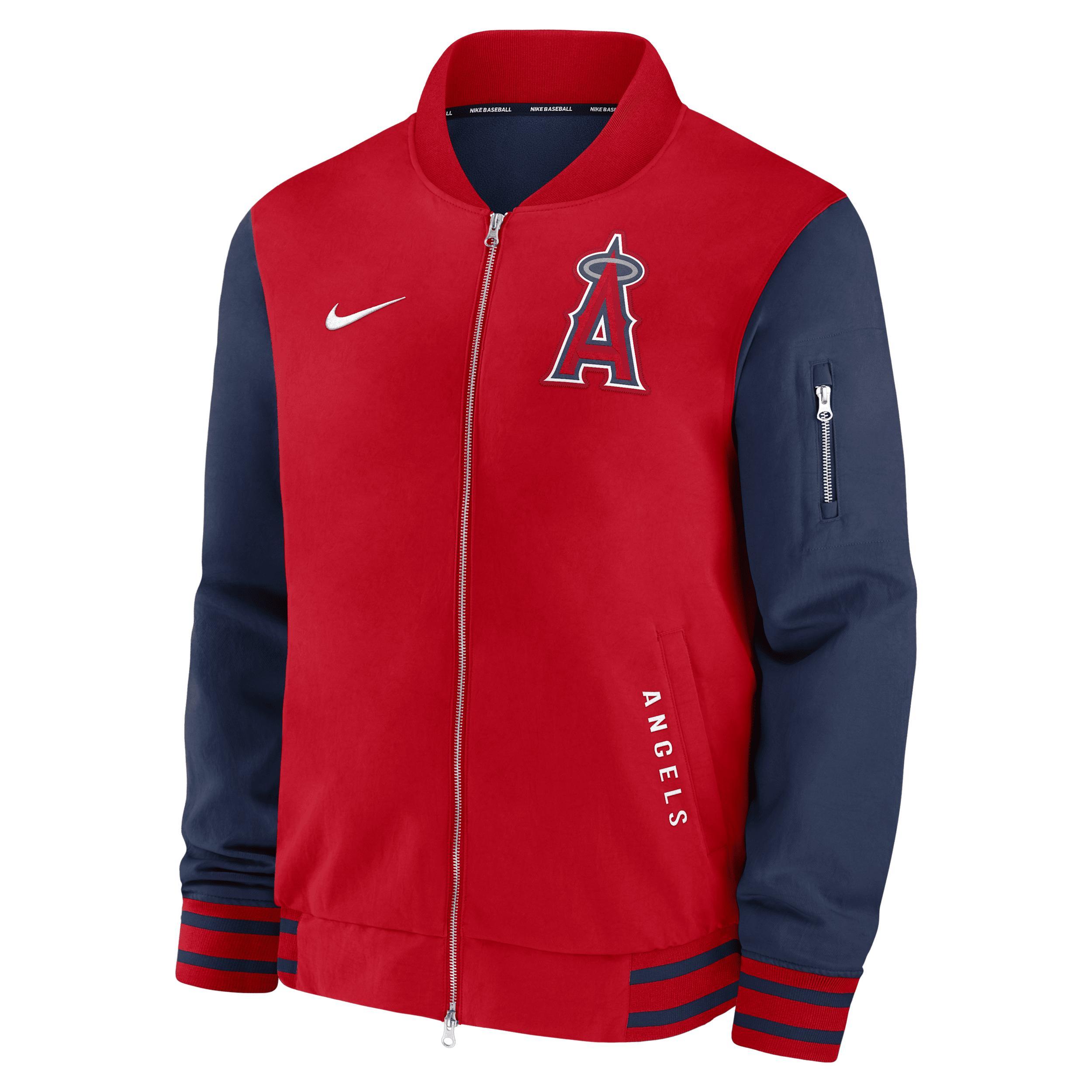 Los Angeles Angels Authentic Collection Dugout Men's Nike MLB Full-Zip Bomber Jacket Product Image