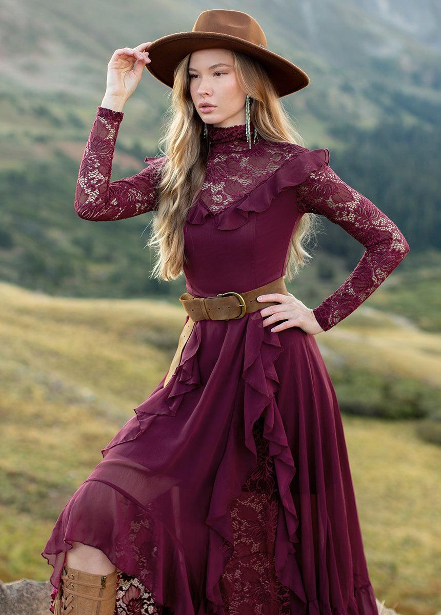 Sveta Maxi Dress in Oxblood Female Product Image