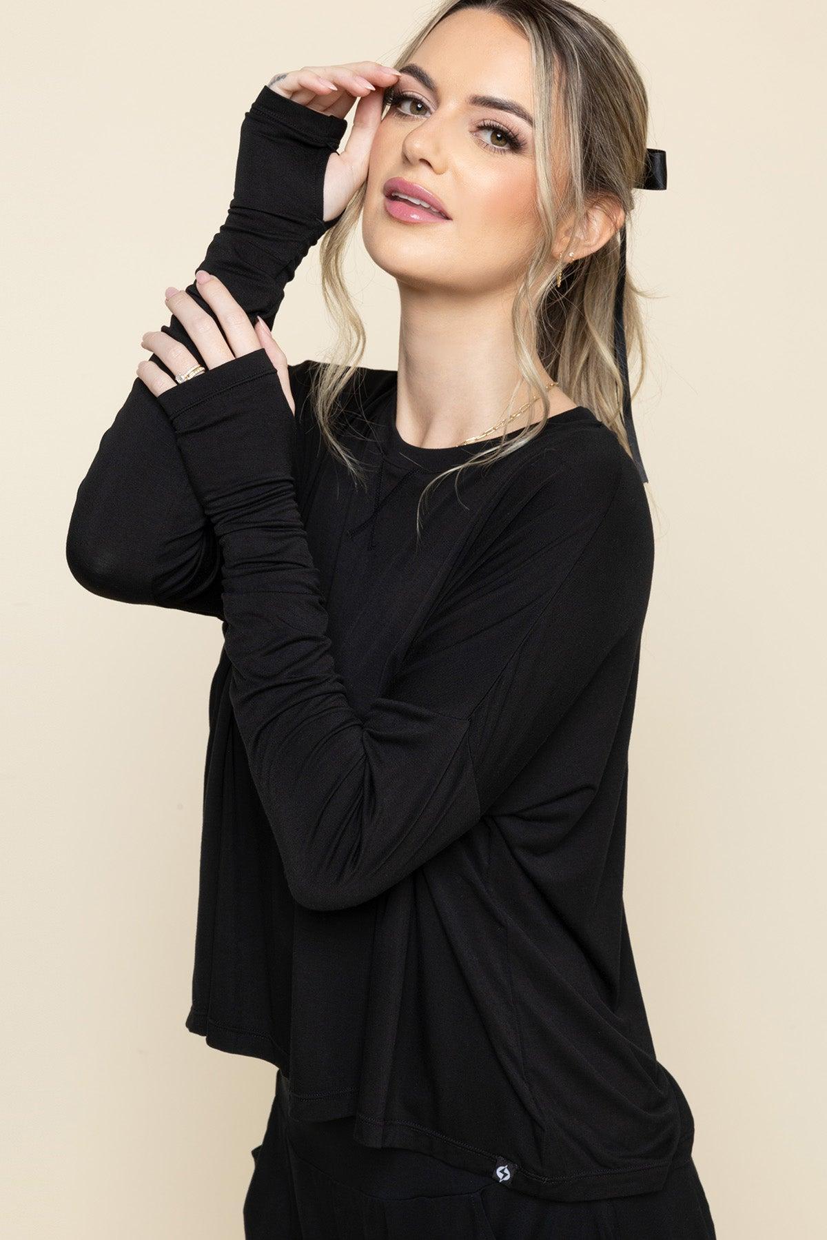 The Perfect Long Sleeve Top - Black Product Image