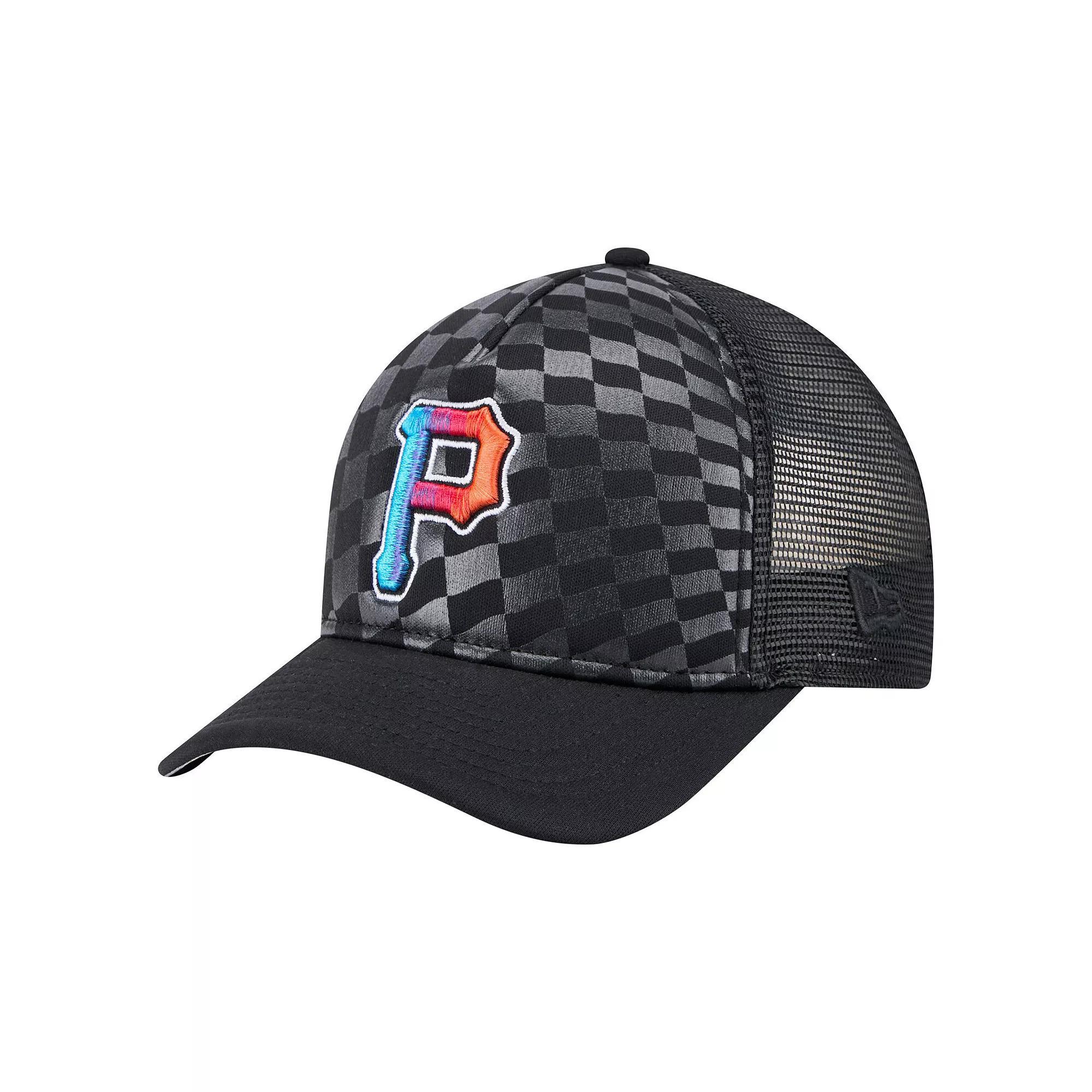 Men's New Era Black Detroit Tigers Gradient 9FORTY A-Frame M-Crown Trucker Adjustable Hat Product Image
