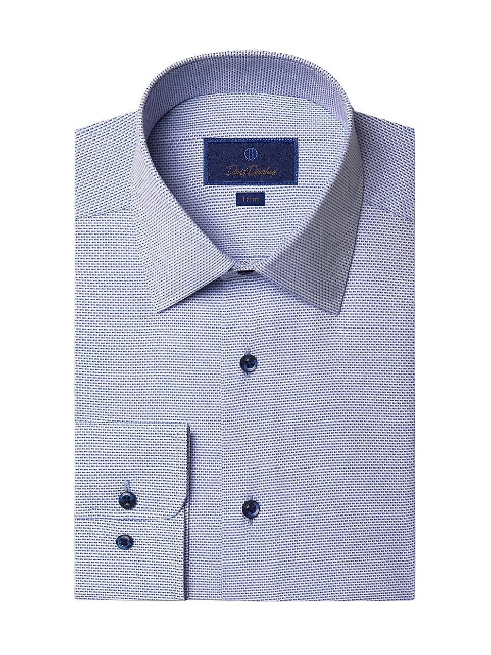 David Donahue Trim Fit Micro Dobby Dress Shirt Product Image