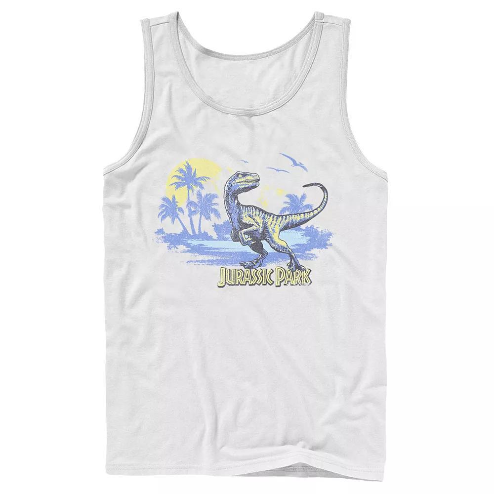 Men's Jurassic Park Raptor Distressed Portrait Tank Top,  Product Image