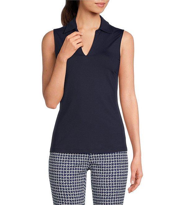 J.McLaughlin Aida Catalina Cloth Knit Point Collar Sleeveless Top Product Image