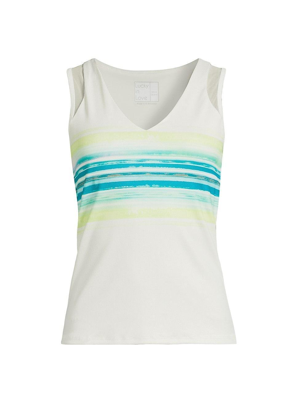 Womens Caribbean Vibes Striped Tank Product Image