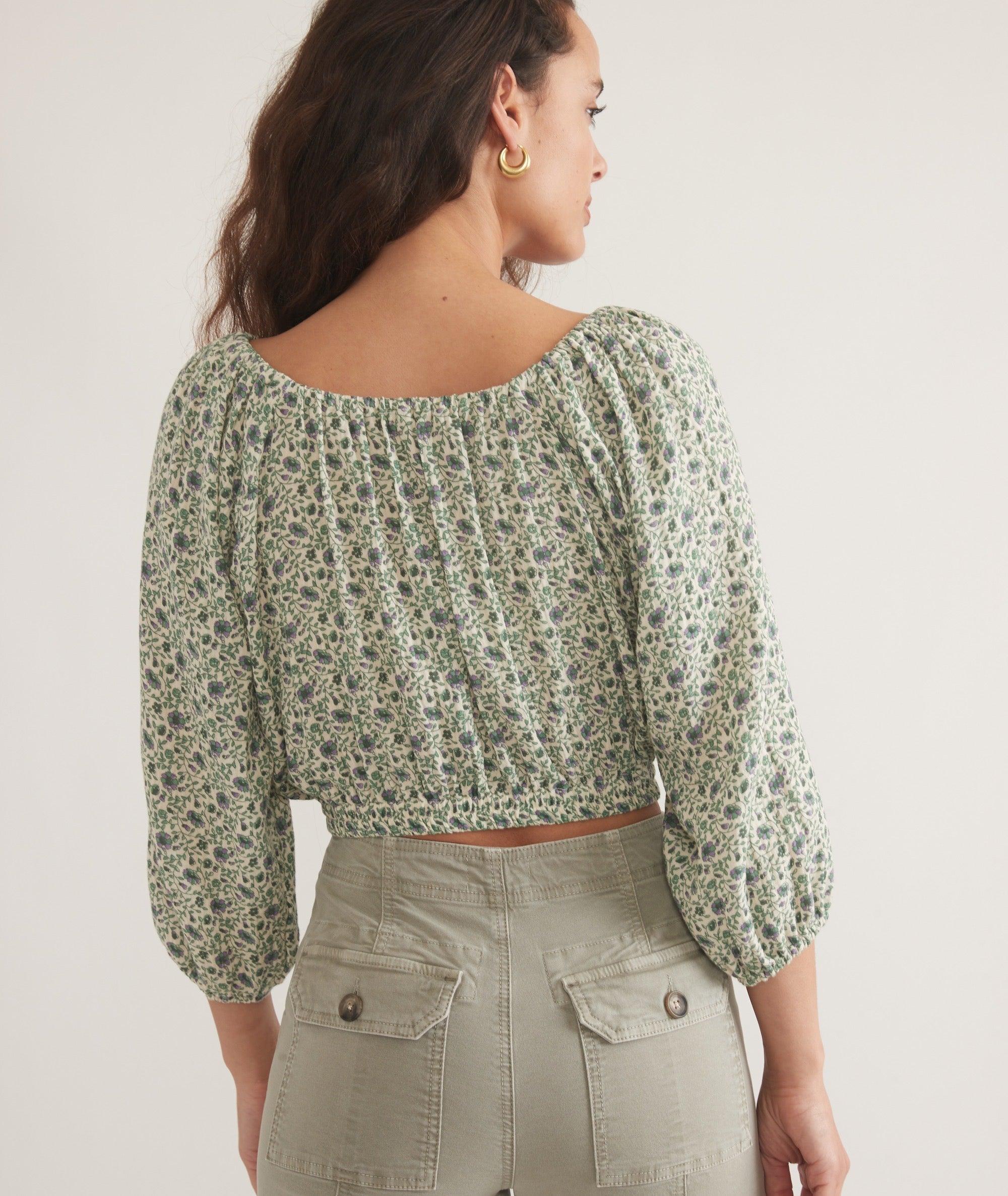 Tiana Double Cloth Cropped Blouse Product Image