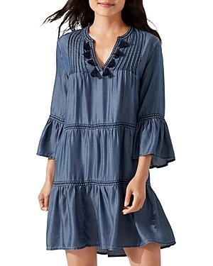 Tommy Bahama Chambray Embroidered Dress Swim Cover-Up Product Image