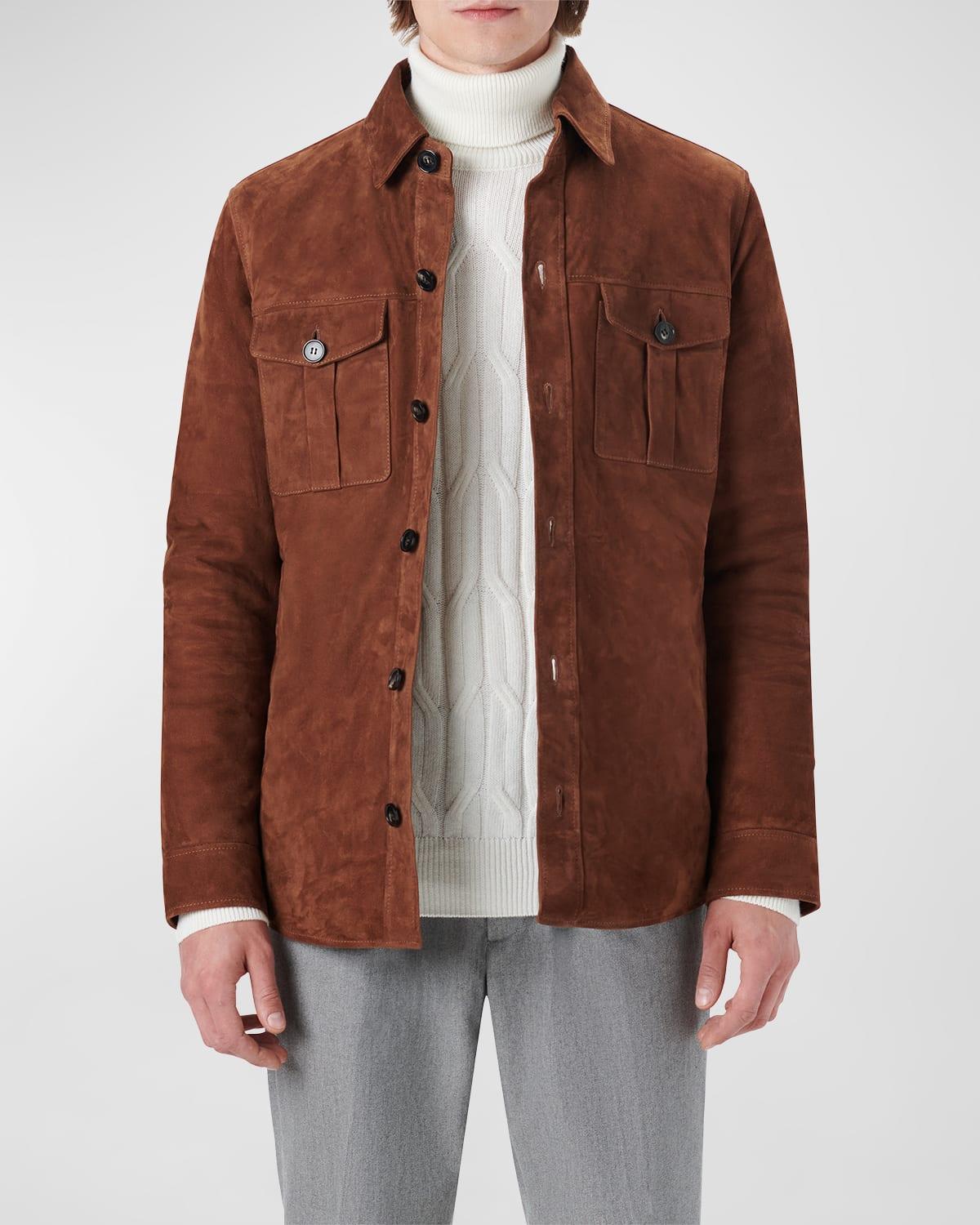 Mens Suede Shirt Jacket Product Image