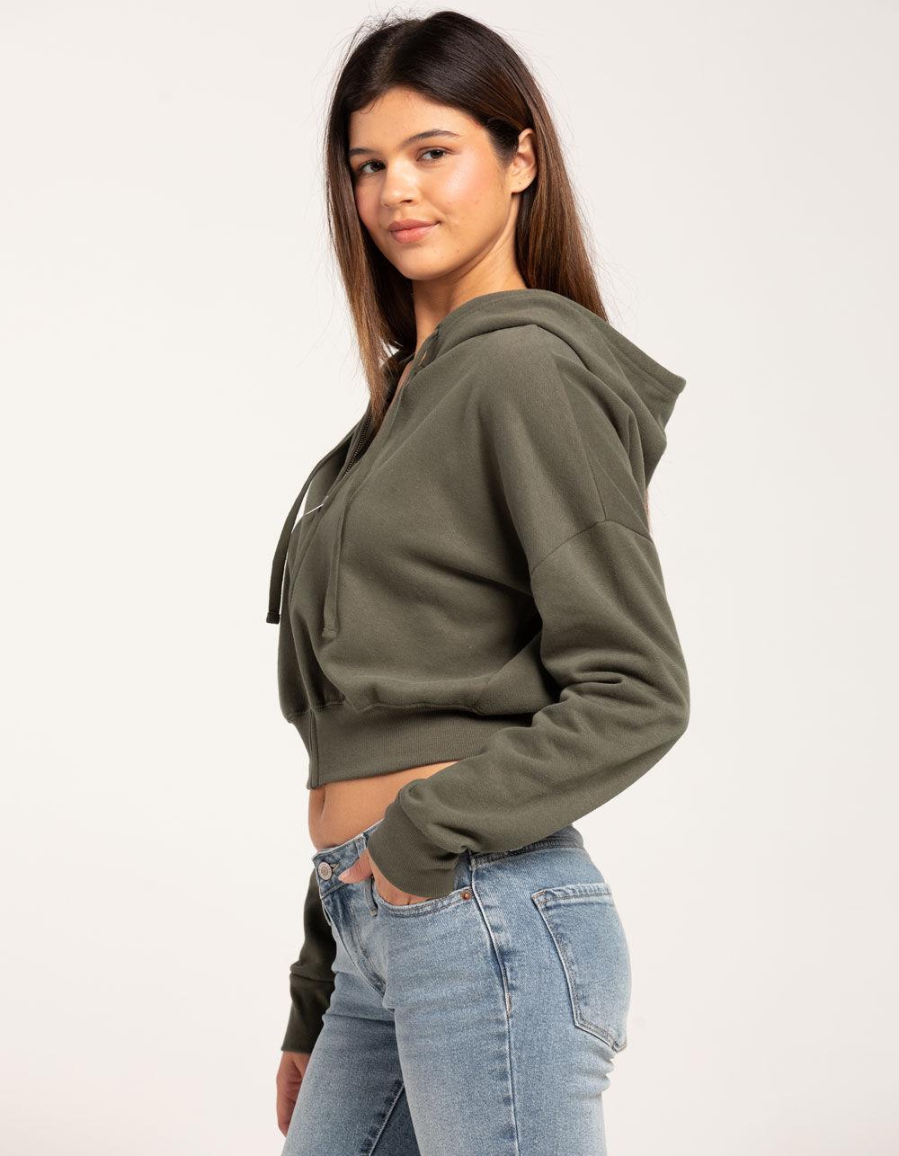 TILLYS Cropped Zip-Up Womens Hoodie Product Image