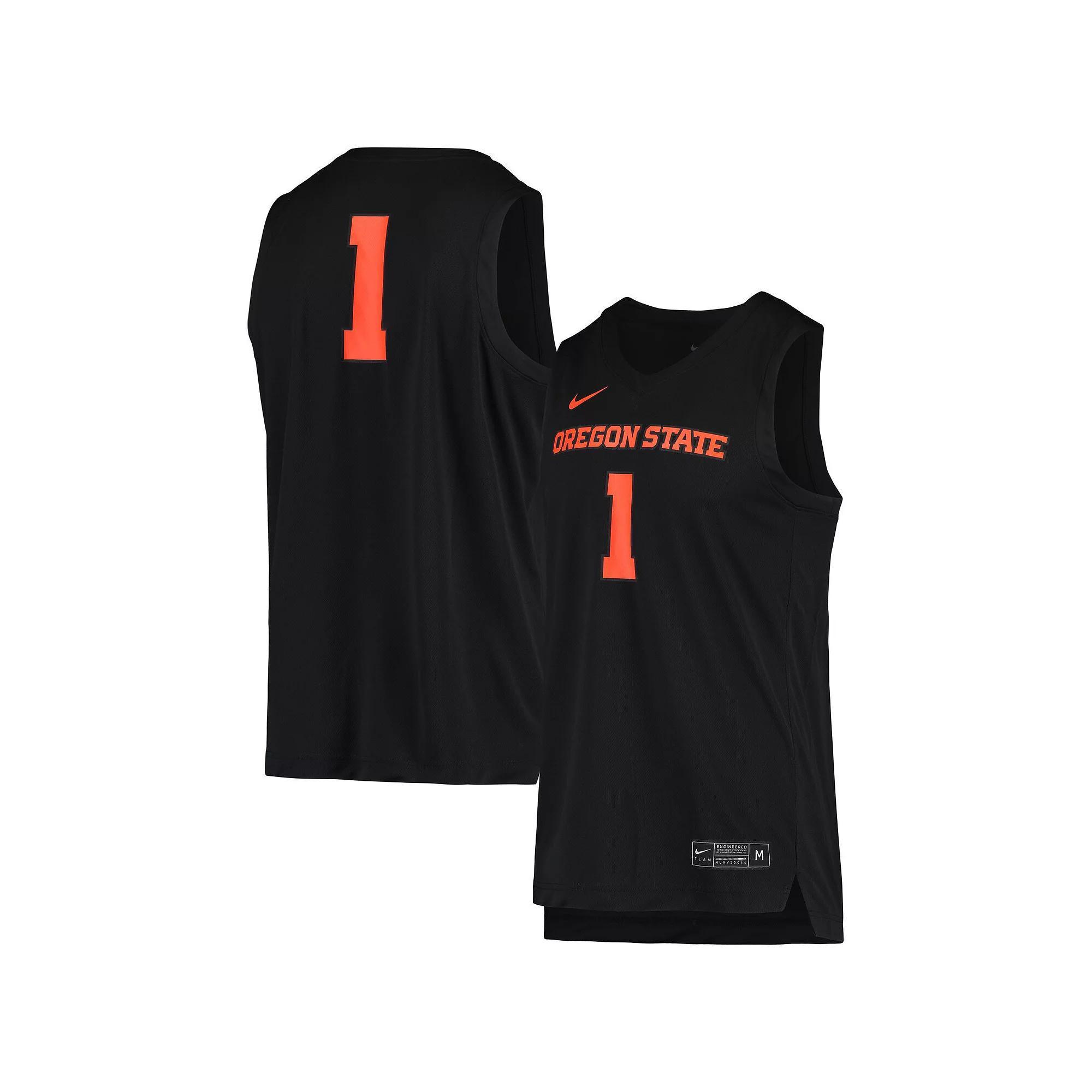 Men's Nike #1 Black Oregon State Beavers Replica Basketball Jersey, Size: Medium Product Image