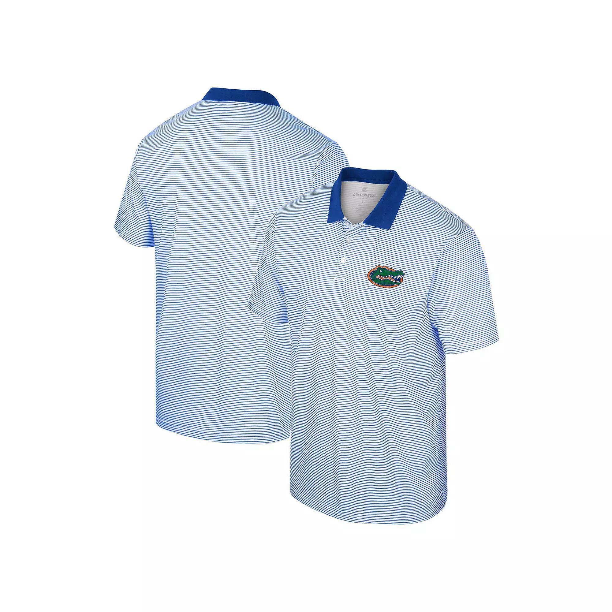 Men's Colosseum White/Royal Florida Gators Print Stripe Polo, Size: 3XL Product Image