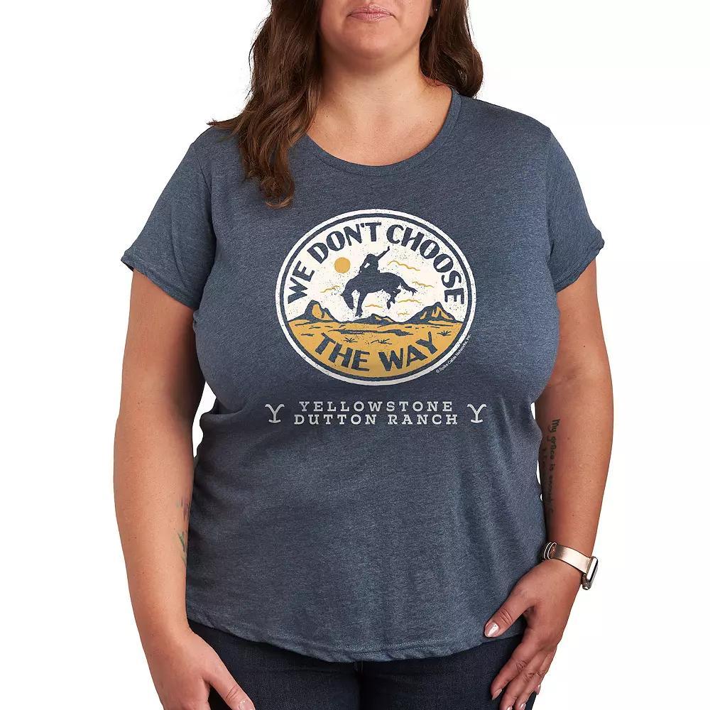 Plus Yellowstone Don't Choose The Way Graphic Tee, Women's, Size: 3XL, Grey Blue Product Image