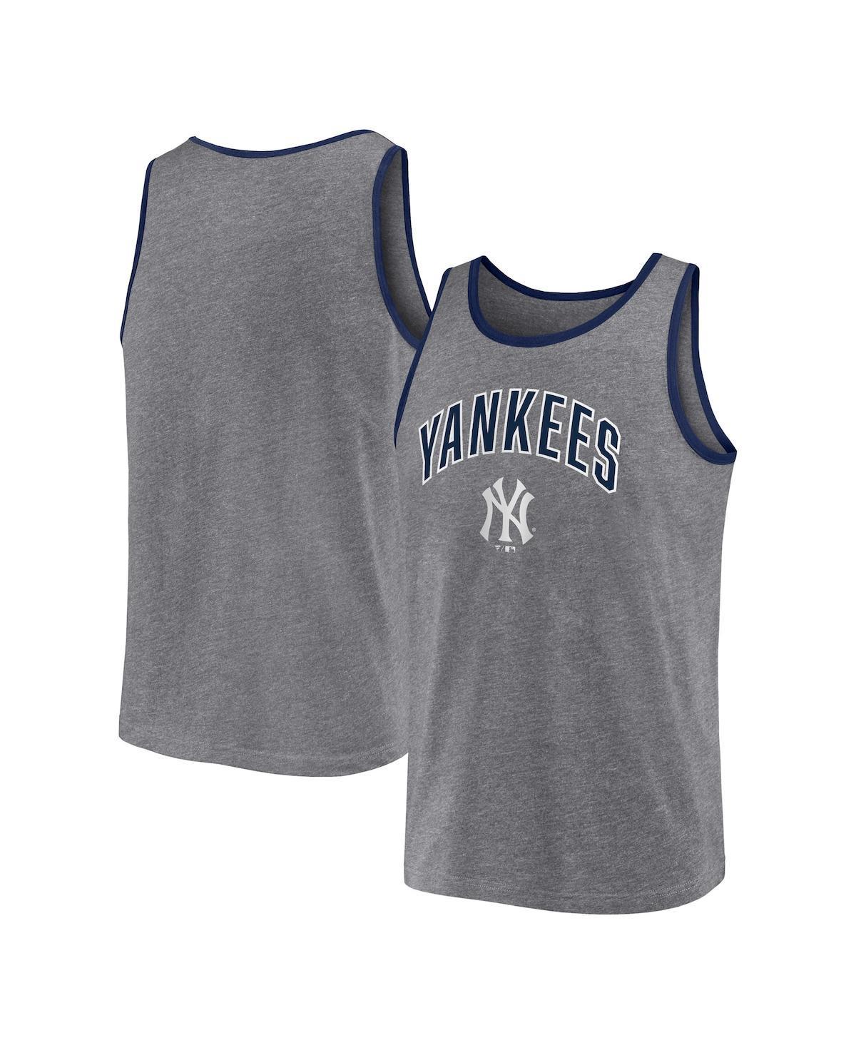 Mens Profile Heather Charcoal Milwaukee Brewers Big & Tall Arch Over Logo Tank Top Product Image