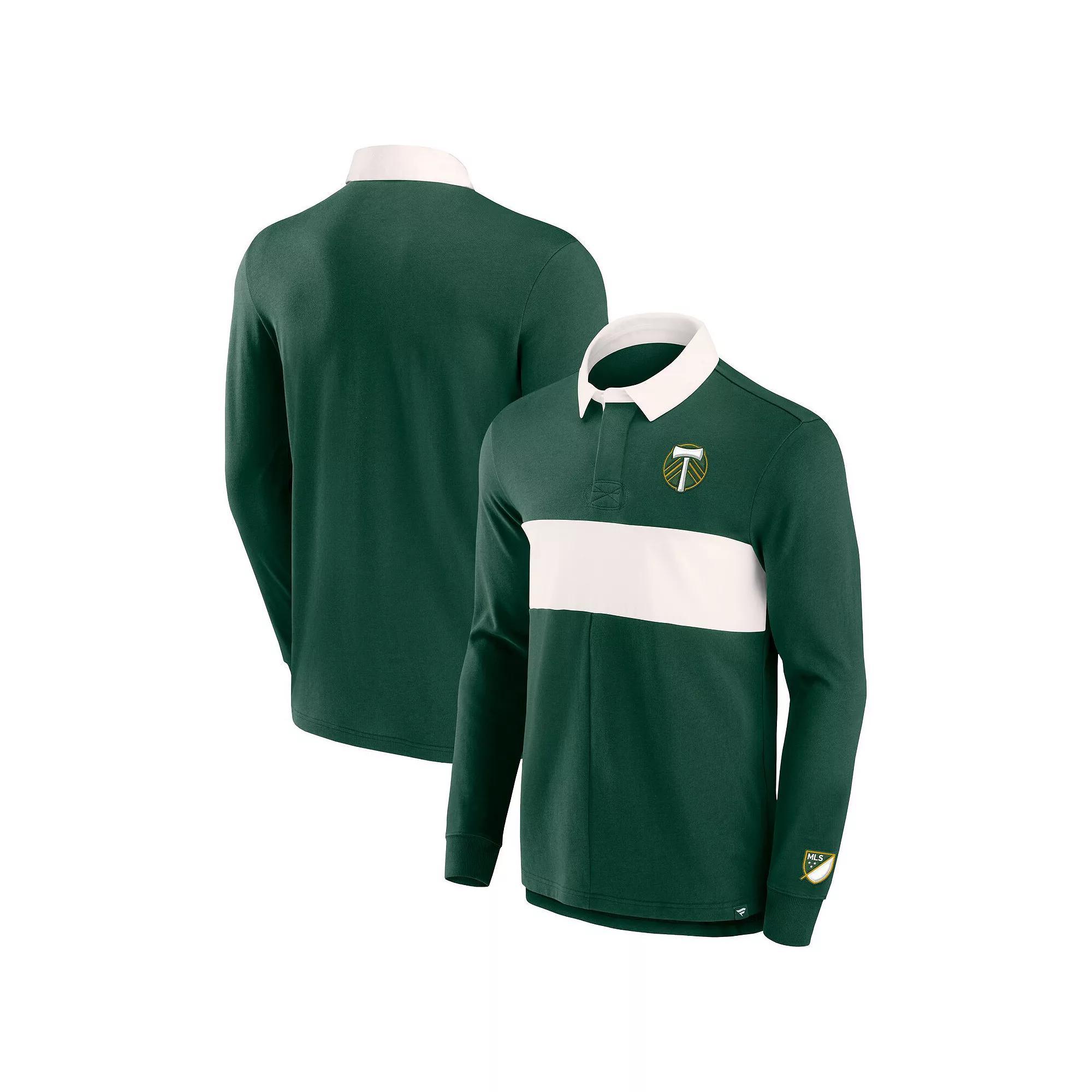 Men's Fanatics Green Portland Timbers Forever Casuals Long Sleeve Striker Polo,  Product Image