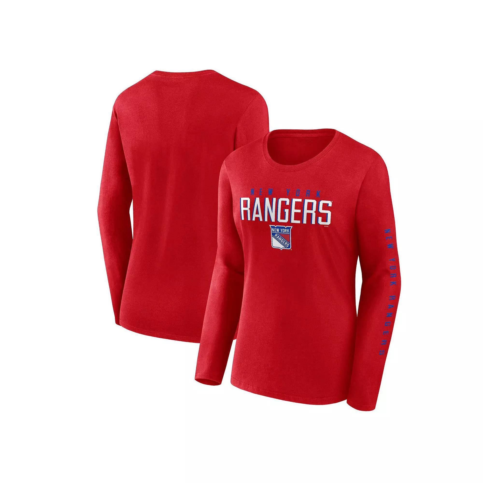 Women's Fanatics  Red New York Rangers Long Sleeve T-Shirt, Size: 2XL, Ran Red Product Image