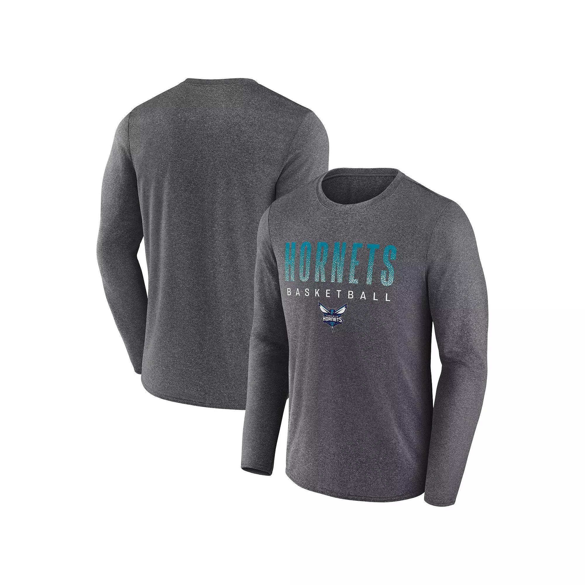 Men's Fanatics Branded Heathered Charcoal Charlotte Hornets Where Legends Play Iconic Practice Long Sleeve T-Shirt, Size: Large, Chr Charco Product Image