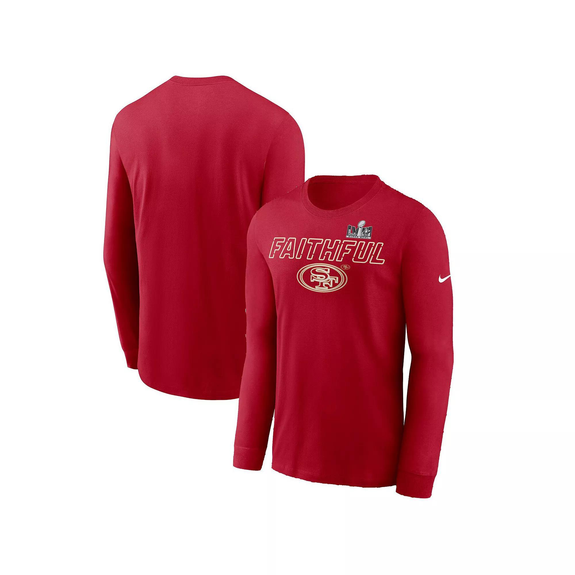 Men's Nike Scarlet San Francisco 49ers Super Bowl LVIII Local Long Sleeve T-Shirt, Size: 2XL, Red Product Image