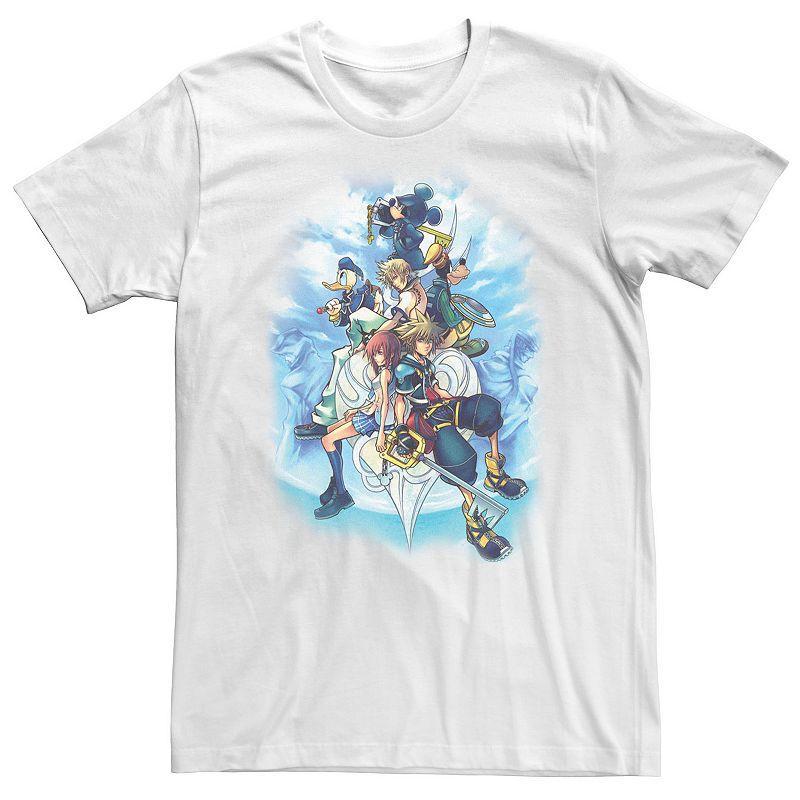 Big & Tall Disney Kingdom Hearts 2 Group Shot Sketch Tee, Men's, Size: 3XL, White Product Image