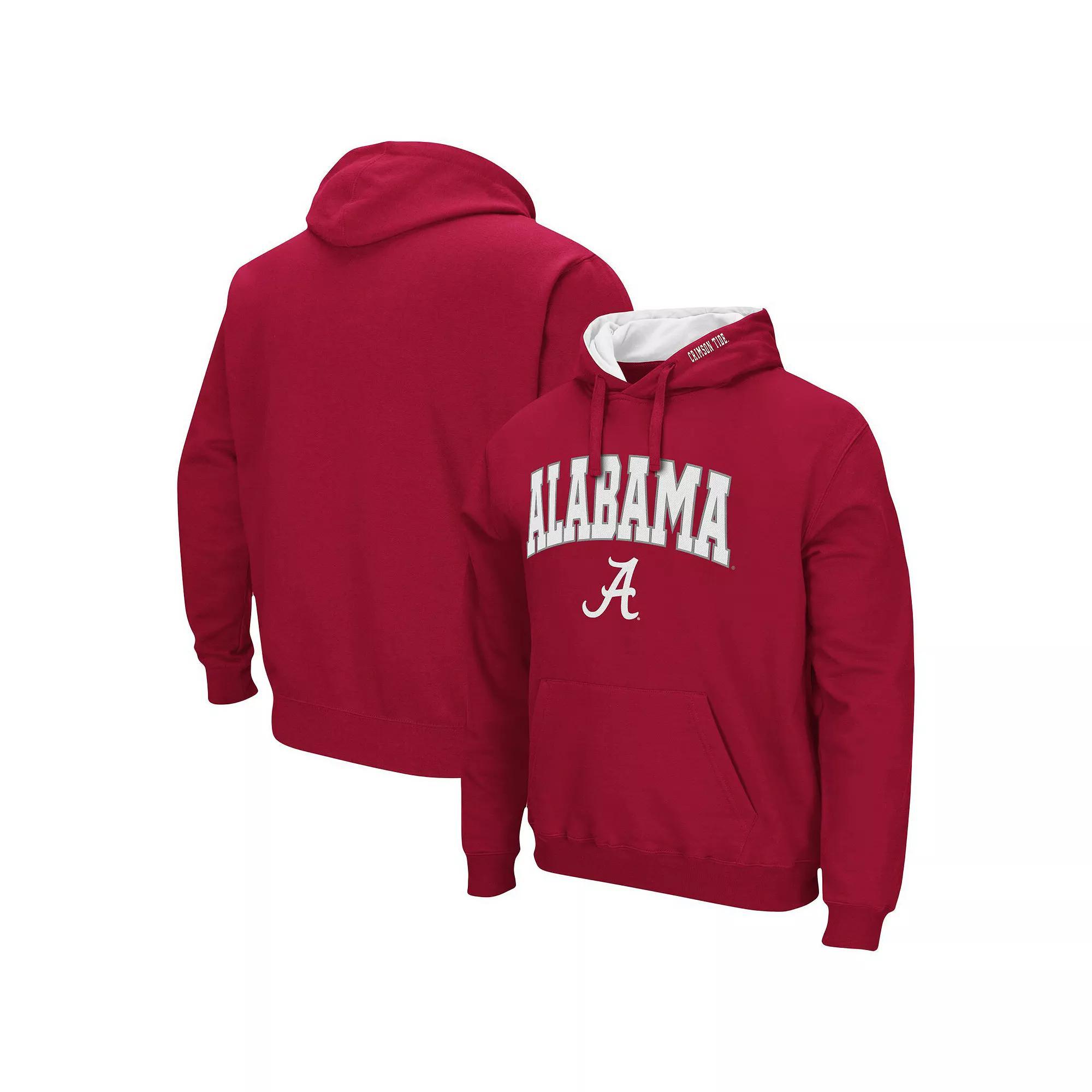 Men's Colosseum Crimson Alabama Crimson Tide Arch & Logo 3.0 Pullover Hoodie,  Product Image
